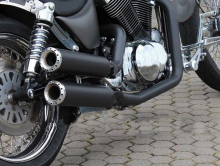 BLACK SALE: MILLER 2 - 2 - DANDY - schwarz / Suzuki VS 1400 Intruder / Komplettanl. / EG-BE