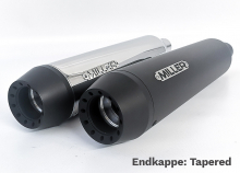 MILLER Endkappe - TAPERED-Style / Ø85 - Ø93 - Ø102 mm / Edelstahl schwarz