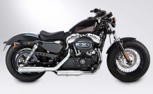 SALE: MILLER - Silverado II - SlipOn - silber - Harley Sportster XL 883 / 1200 / 2014 - 2016 / EG-BE